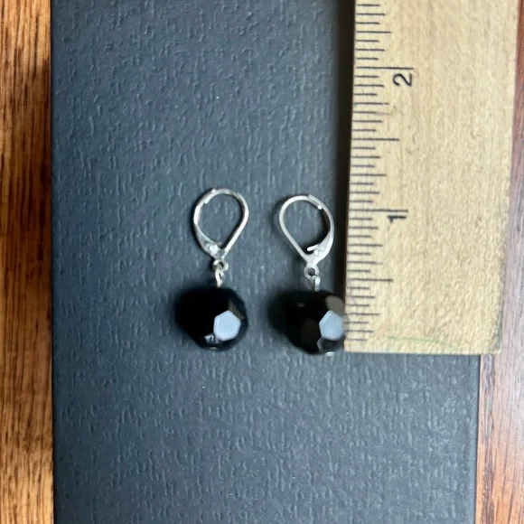 3x$16❗️ Handcrafted Black Glass Earrings - Picture 2 of 2